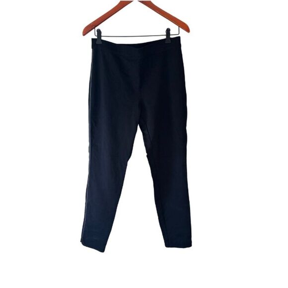 Max Studio Women Leggings Size L with Faux Leather Tuxedo Strip - Picture 3 of 8